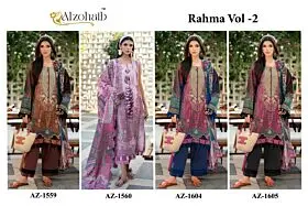 ALZOHAIB RAHMA VOL 2 COTTON DUPATTA WITH OPEN IMAGES