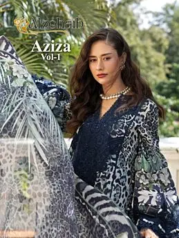 ALZOHAIB AZIZA CHIFFON DUPATTA WITH OPEN IMAGES