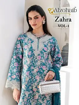 ALZOHAIB ZAHRA VOL 1 COTTON DUPATTA WITH OPEN IMAGES