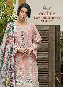 SHREE FABS OMBRE LAWN COLLECTION 26 VOL 23 COTTON DUPATTA