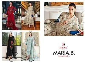 DEEPSY SUITS MARIA B PREMIUM EMBROIDERED VOL 6 COTTON DUPATTA