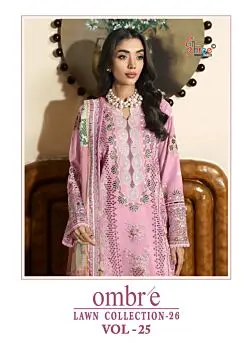 SHREE FABS OMBRE LAWN COLLECTION 26 VOL 25 COTTON DUPATTA