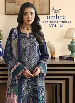 SHREE FABS OMBRE LAWN COLLECTION 26  VOL 26 COTTON DUPATTA