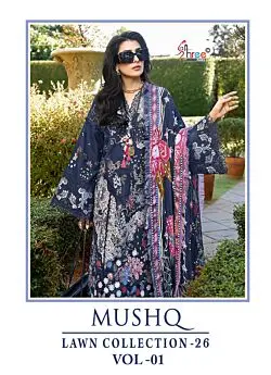 SHREE FABS MUSHQ LAWN COLLECTION 26 VOL 1 CHIFFON DUPATTA