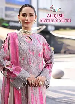 SHREE FABS ZARQASH EMBROIDERED LAWN COLLECTION CHIFFON DUPATTA