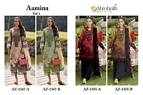 ALZOHAIB AAMINA VOL 1 CHIFFON DUPATTA WITH OPEN IMAGES