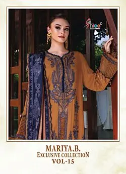 SHREE FABS MARIA B EXCLUSIVE COLLECTION VOL 15 CHIFFON DUPATTA WITH OPEN IMAGES