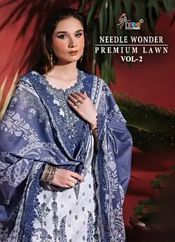 Shree Fabs Needle wonder premium lawn Vol 2 Chiffon Dupatta With Open Images
