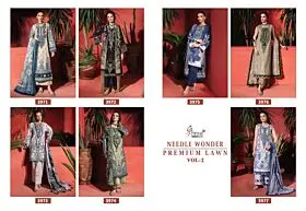 Shree Fabs Needle wonder premium lawn Vol 2 Chiffon Dupatta With Open Images