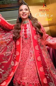 DEEPSY SUITS OMBRE STARLET COTTON DUPATTA