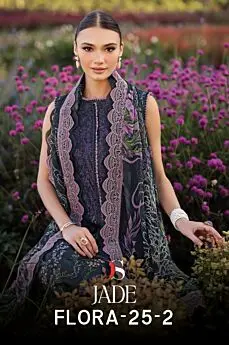 DEEPSY SUITS JADE FLORA 25 2 cotton dupatta with open images