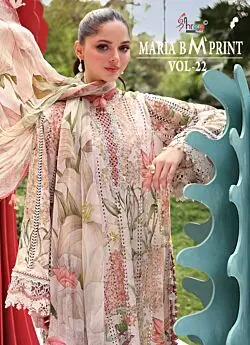 SHREE FABS MARIA B MPRINT VOL 22 CHIFFON DUPATTA