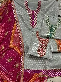 Chanderi Gota Patti unstitched suit set - product cover
