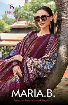 DEEPSY SUITS MARIA B PREMIUM EMBROIDERED REYON 5 COTTON DUPATTA