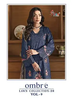 SHREE FABS OMBRE LAWN COLLECTION 26 VOL 9 COTTON DUPATTA