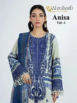 ALZOHAIB ANISA VOL 1 CHIFFON DUPATTA WITH OPEN IMAGES