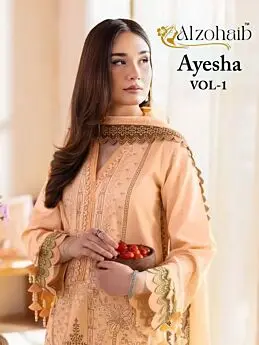 ALZOHAIB AYESHA VOL 1 CHIFFON DUPATTA WITH OPEN IMAGES