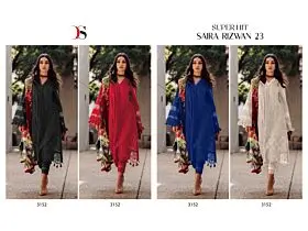 DEEPSY SUITS SUPER HIT SAIRA RIZWAN 23 Design no 3152 ABCD