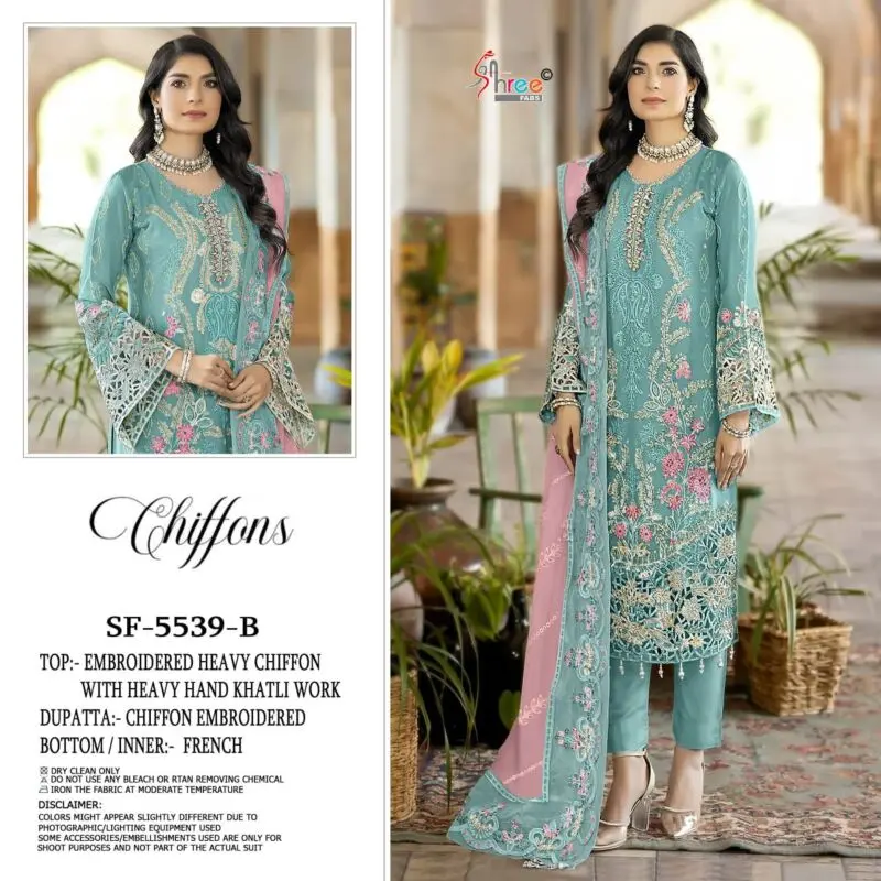 Shree Fabs SF 5539 Embroidered Chiffon Suits
