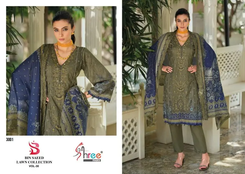 Shree Fabs Bin Saeed Lawn Collection Vol 30