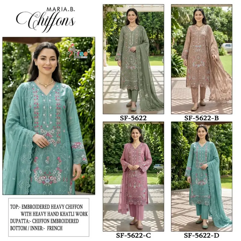 Shree Fabs SF-5622 Embroidered Chiffon Suits