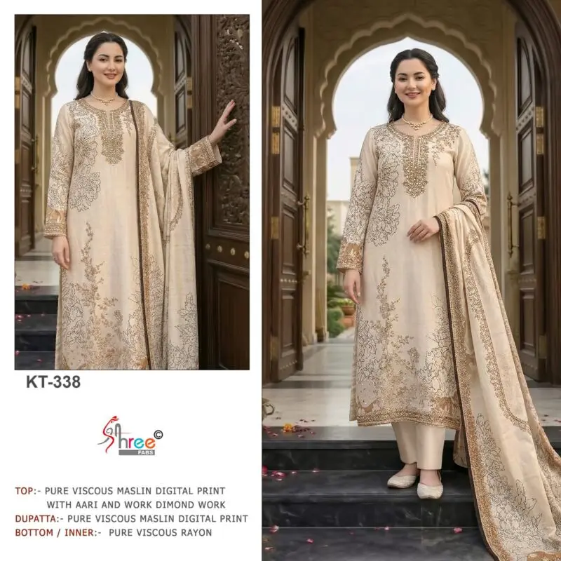 Shree Fabs KT-338 Muslin Suits WITH OPEN IMAGES