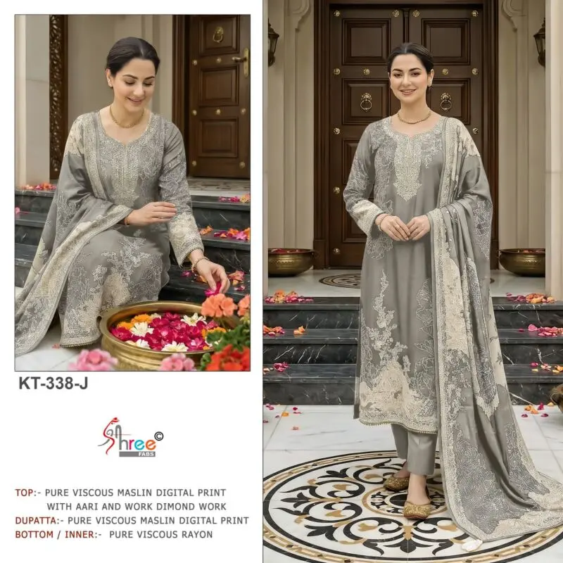Shree Fabs KT-338 J-N Muslin Suits WITH OPEN IMAGES