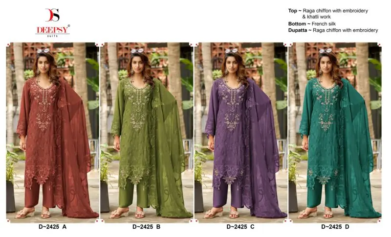 Deepsy Suits D No 2425 Raga Chiffon Semi Stitched Suits
