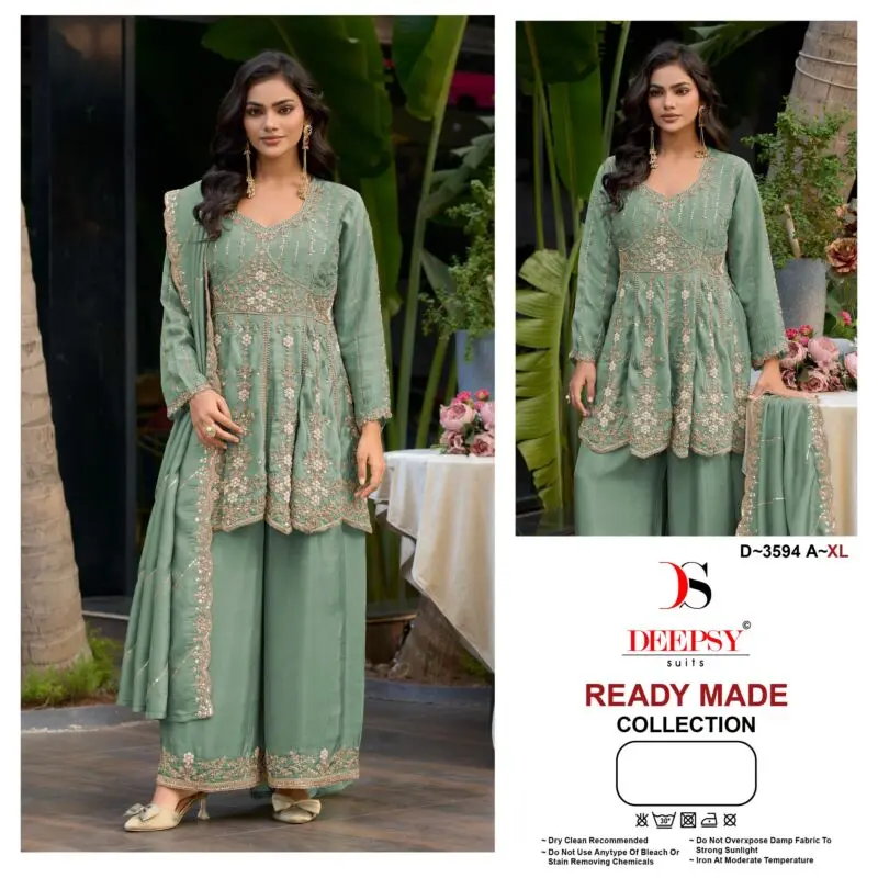 Deepsy Suits D-3594 Readymade Tissue Silk Palazzo Suits