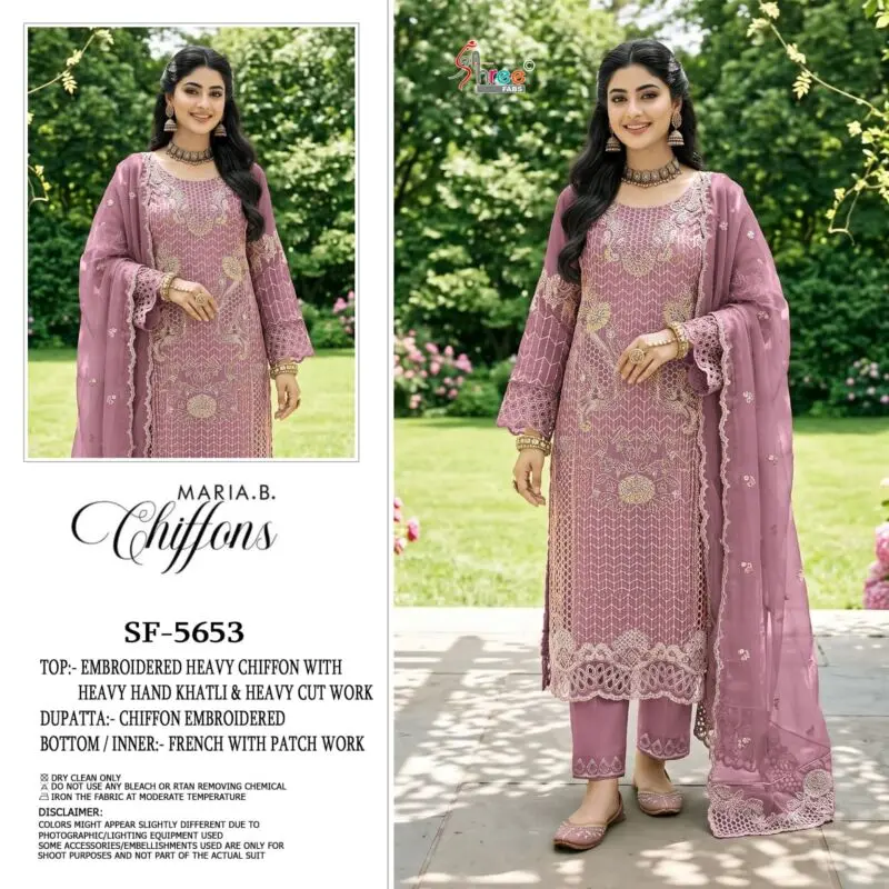 Shree Fabs SF-5653 Hand Khatli Chiffon Suits WITH OPEN IMAGES