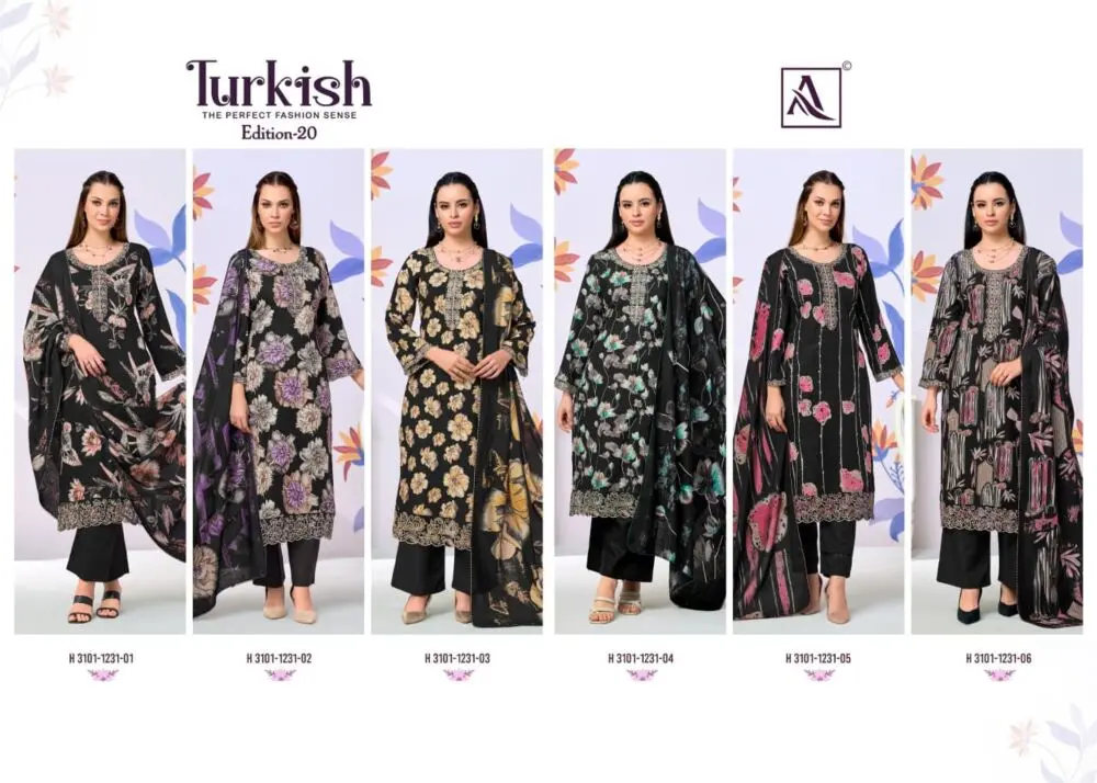 Alok Suit Turkish Edition-20 six-design full catalogue collage