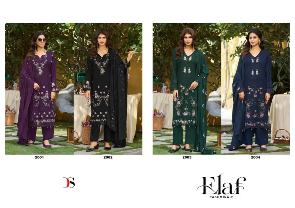 Deepsy Suits Elaf Pashmina-2 collage of designs 2001 to 2004