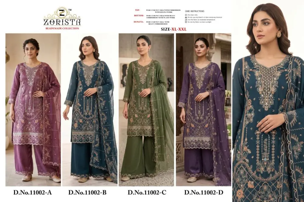 Zorista 11002 four-design ready-made suit collage, A to D
