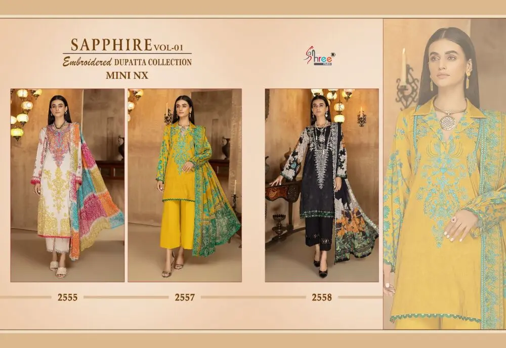 SHREE FABS SAPPHIRE vol 1 mini nx  EMBROIDERED DUPATTA COLLECTION Chiffon Dupatta