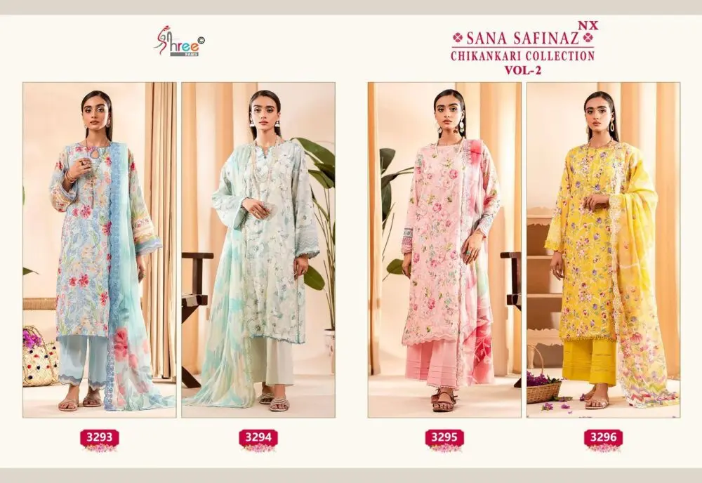 SHREE FABS SANA SAFINAZ CHIKANKARI COLLECTION vol 2 nx Chiffon Dupatta with open images