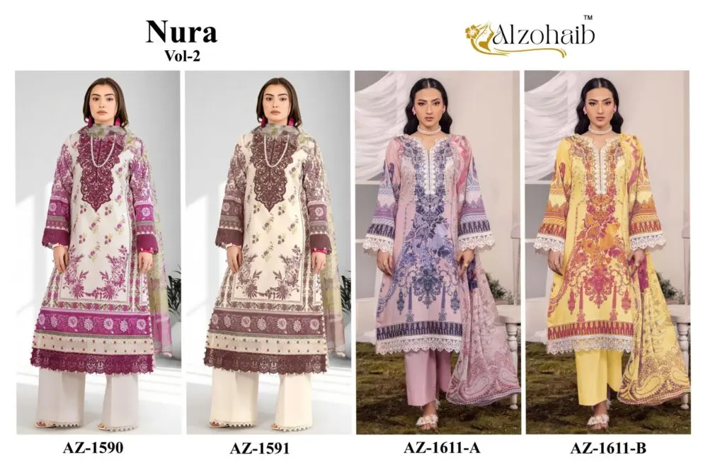 ALZOHAIB NURA VOL 2 COTTON DUPATTA WITH OPEN IMAGES