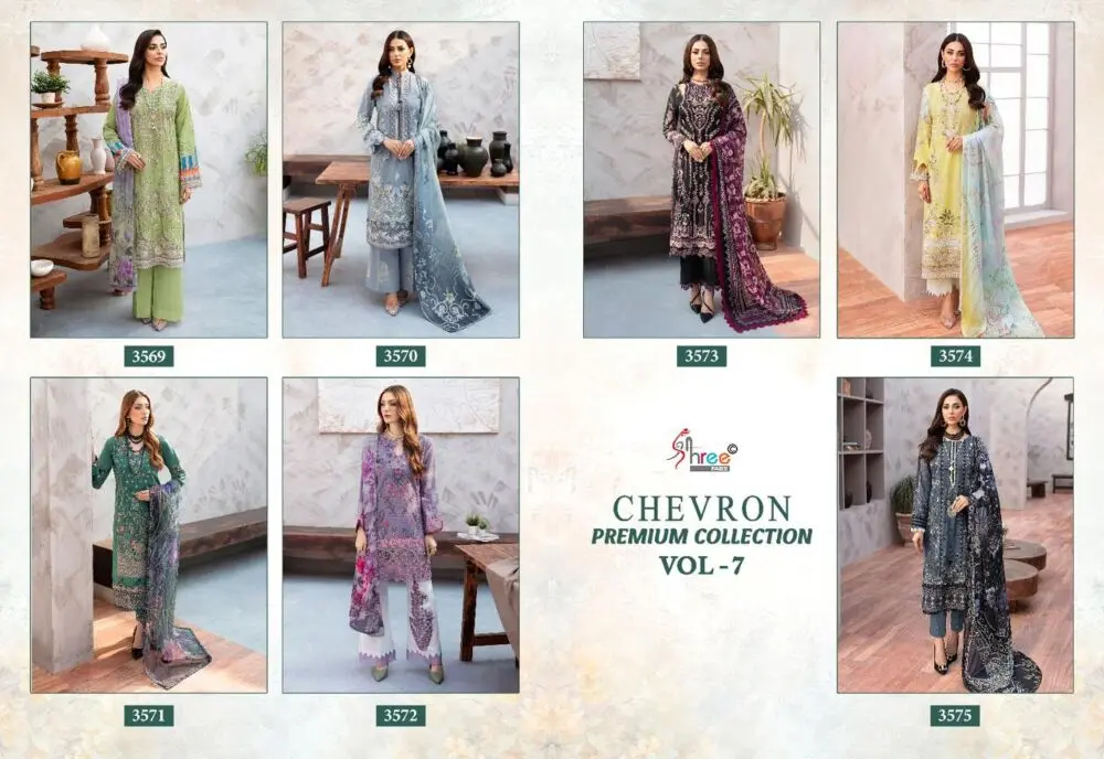 SHREE FABS CHEVRON PREMIUM COLLECTION vol 7 Chiffon Dupatta