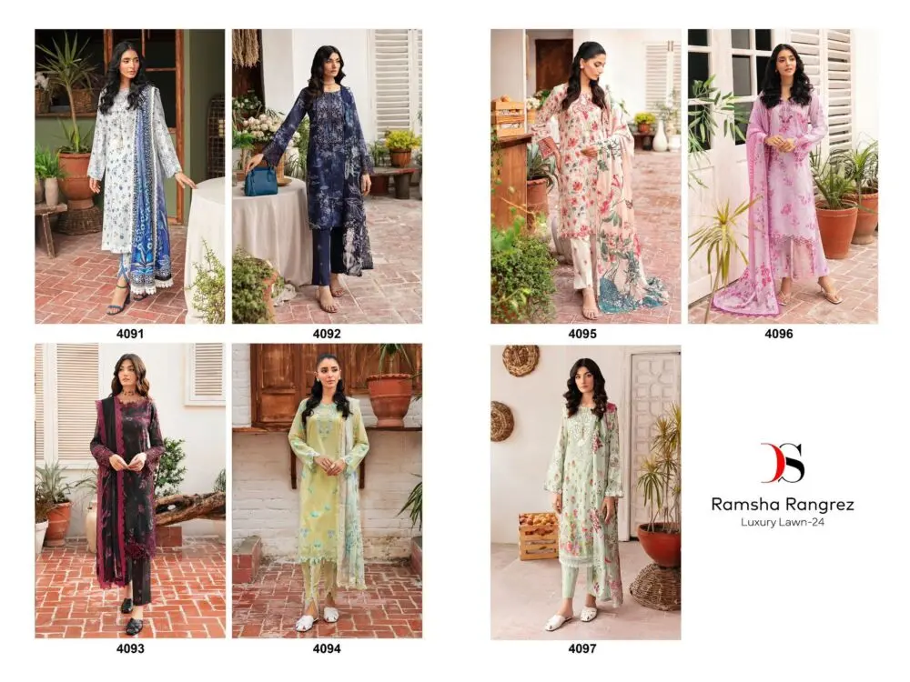 DEEPSY SUITS RAMSHA RUNGREZ luxury lawn Chiffon Dupatta with open images