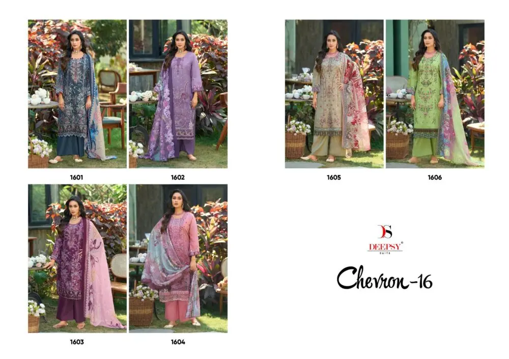 DEEPSY SUITS Chevron vol 16 Chiffon Dupatta with Open Images