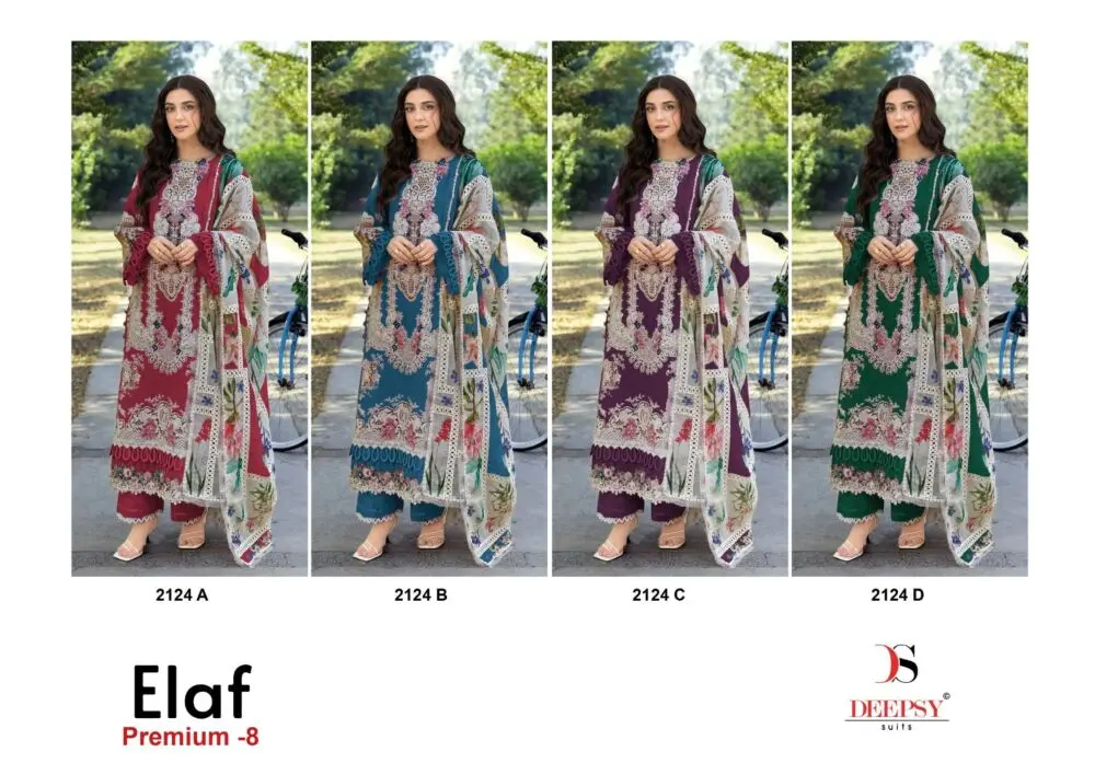 DEEPSY SUITS ELAF PREMIUM LUXURY LAWN DNO 2124 ABCD WITH OPEN IMAGES