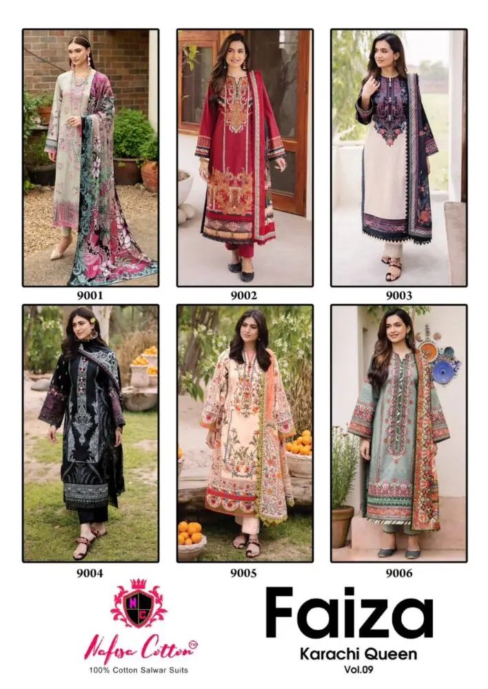 NAFISHA Cotton Faiza Karachi Queen vol 9 with open images