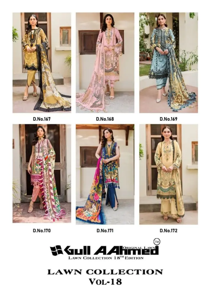 Gul Ahmed vol 18 Lawn Collection with open images