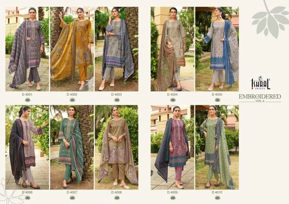 ISHAAL Embroidered lawn vol 4 with open images