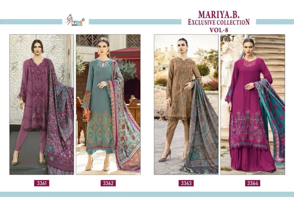 Shree Fabs Maria b Exclusive collection vol 8 Chiffon Dupatta