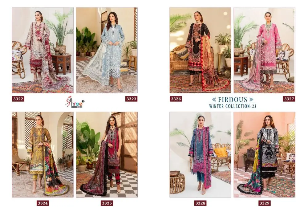 Shree fabs FIRDOUS WINTER COLLECTION 23 pashmina with open images