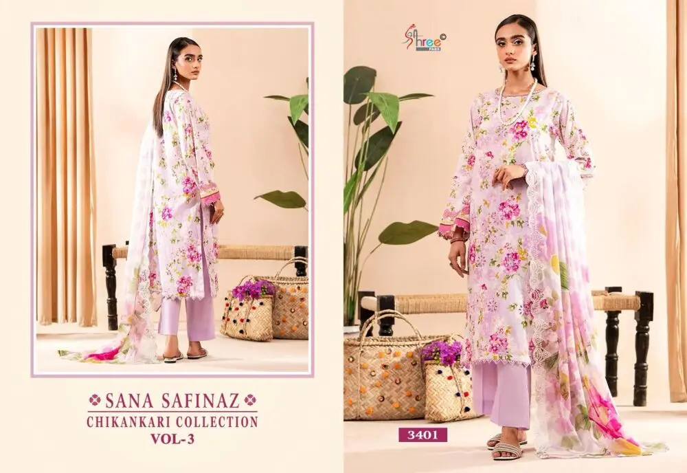 SHREE FABS SANA SAFINAZ CHIKANKARI COLLECTION vol 3 Chiffon Dupatta