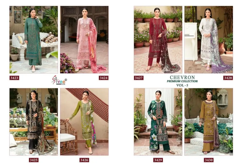 SHREE FABS CHEVRON PREMIUM COLLECTION vol 5 Cotton Dupatta with open images