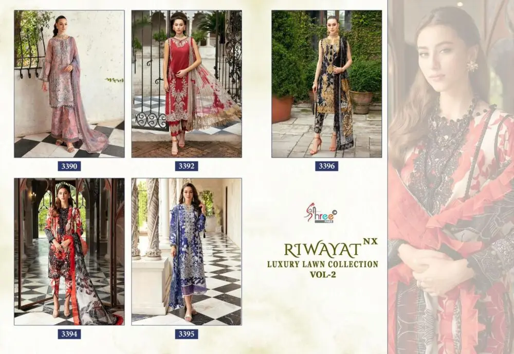 SHREE FABS RIWAYAT LUXURY LAWN COLLECTION VOL 2 nx Cotton Dupatta with open images