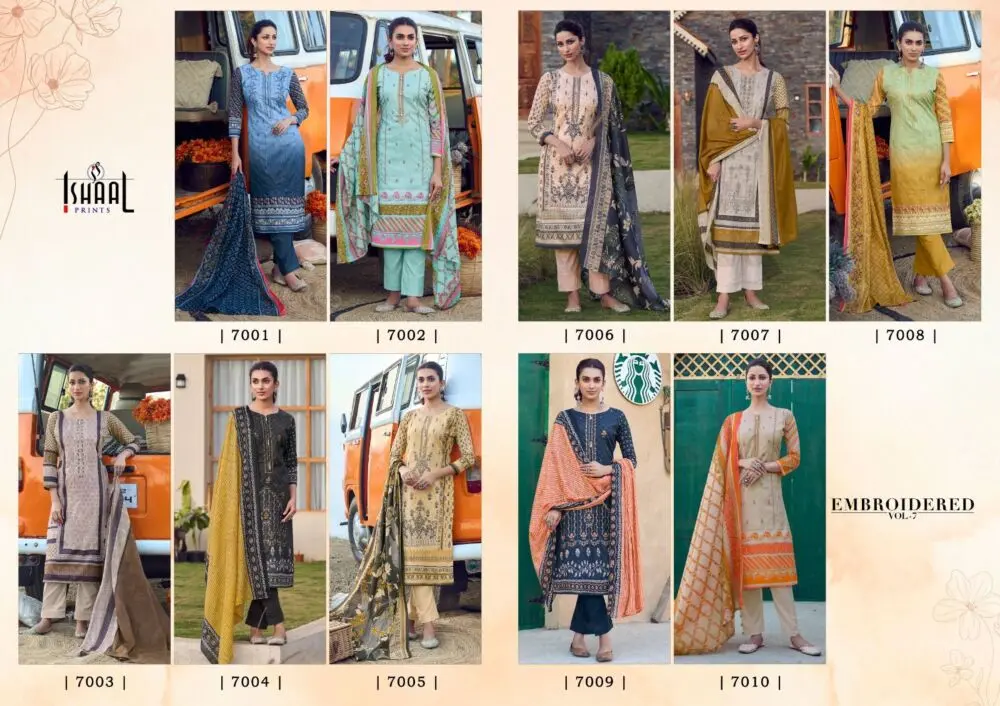 ISHAAL Embroidered lawn vol 7
