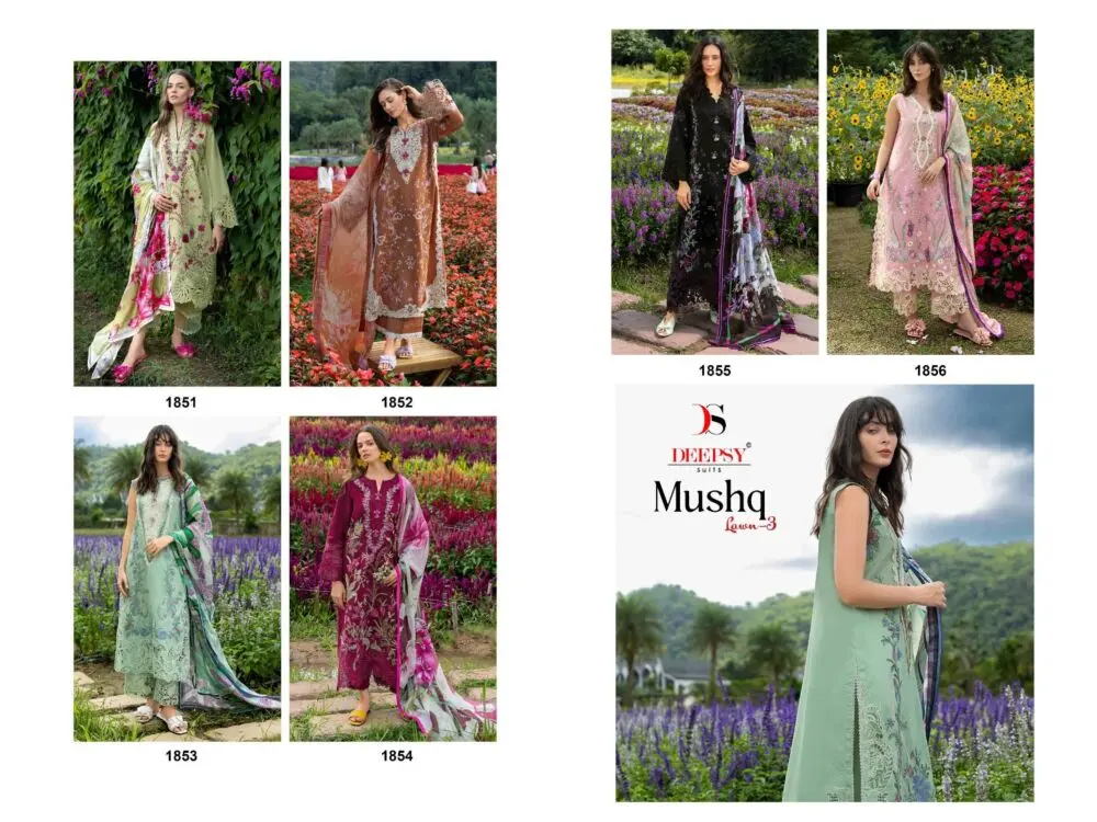 DEEPSY SUITS MUSHQ LAWN 3 COTTON DUPATTA